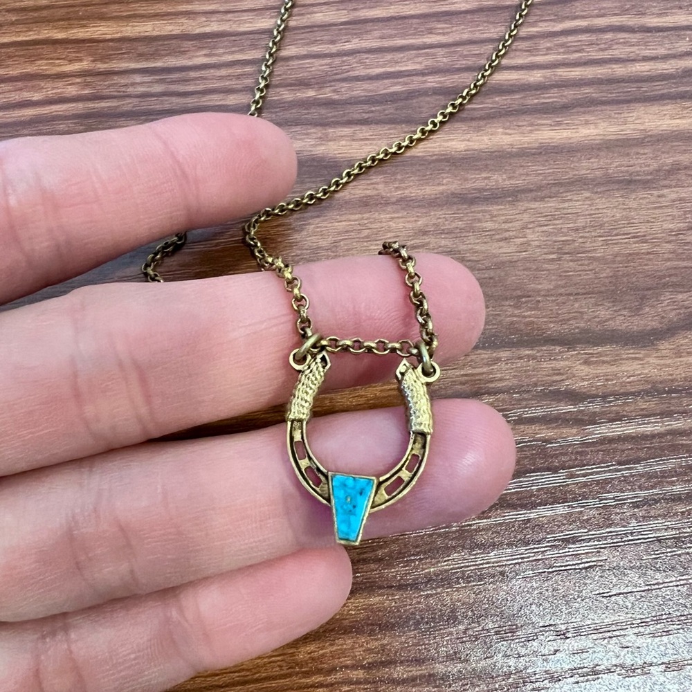 A Peace Treaty shoe horse turquoise necklace